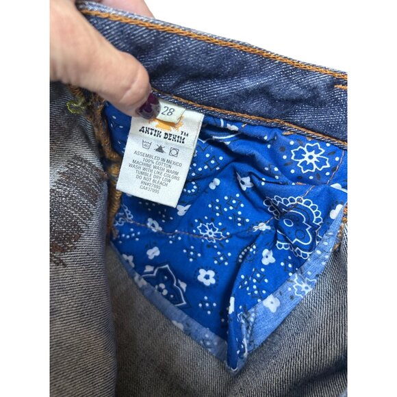 NWT Vintage Antik Denim Jeans Women's Sz 28 Y2K Bootcut Flare Hippie Embroidered - Picture 7 of 15
